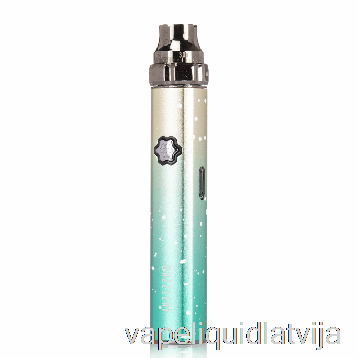 Dazzleaf Squarii Top Twist 510 Akumulators Zelta/zaļa Splatter Vape šķidrums